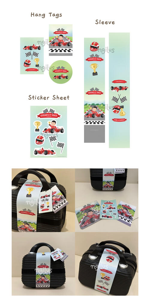 Kids Birthday Additional Finishing Touch Hampers Set: Hang Tags, Sticker & Sleeve